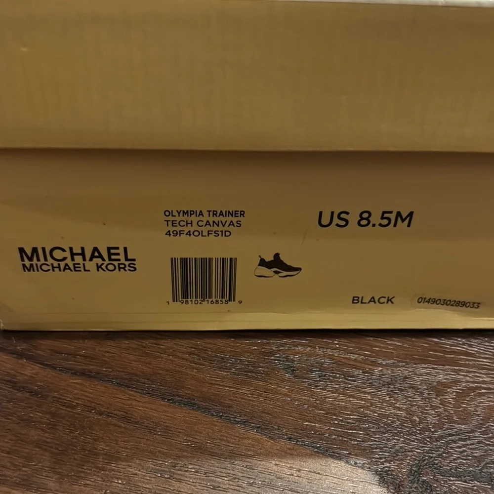 MICHAEL Michael Kors Olympia Trainer Tech Canvas Sneakers, stains on bottom.
